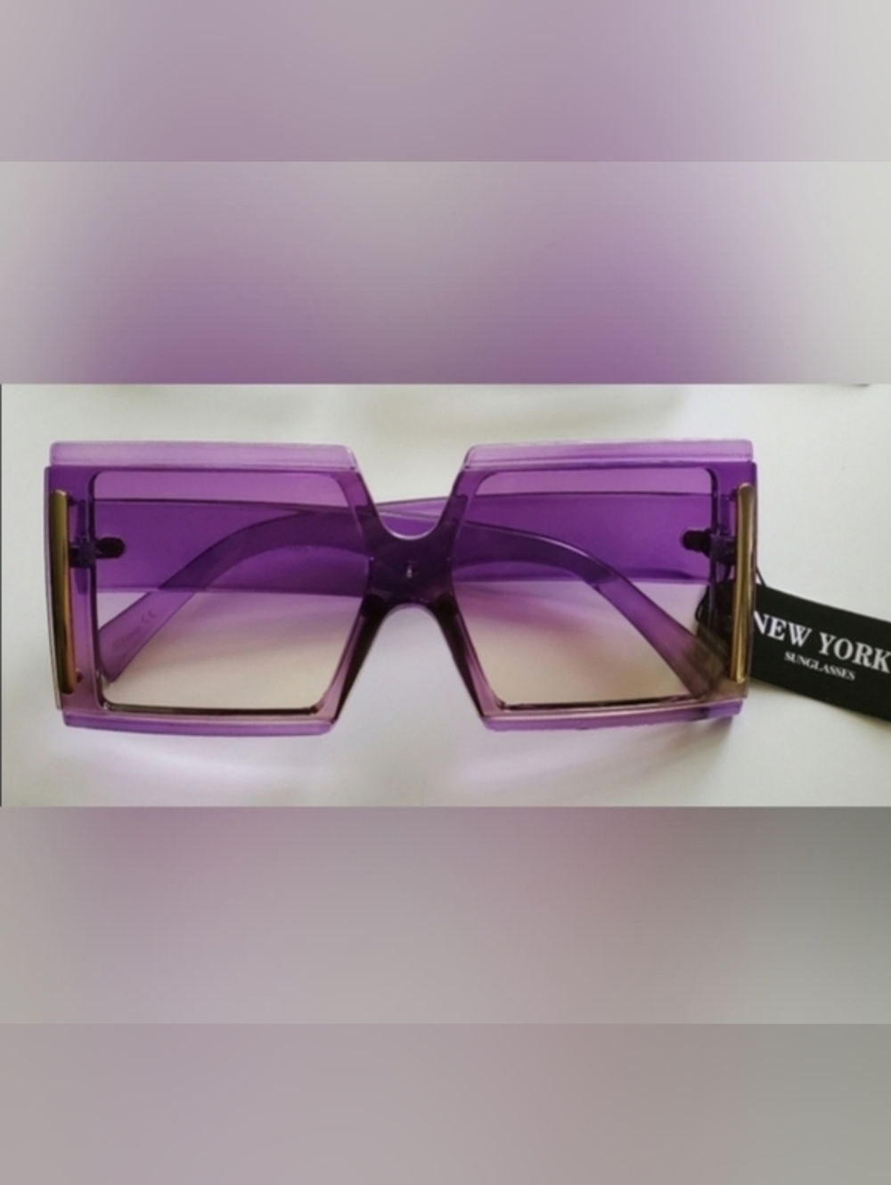 Square Purple Sunglasses UV Protection